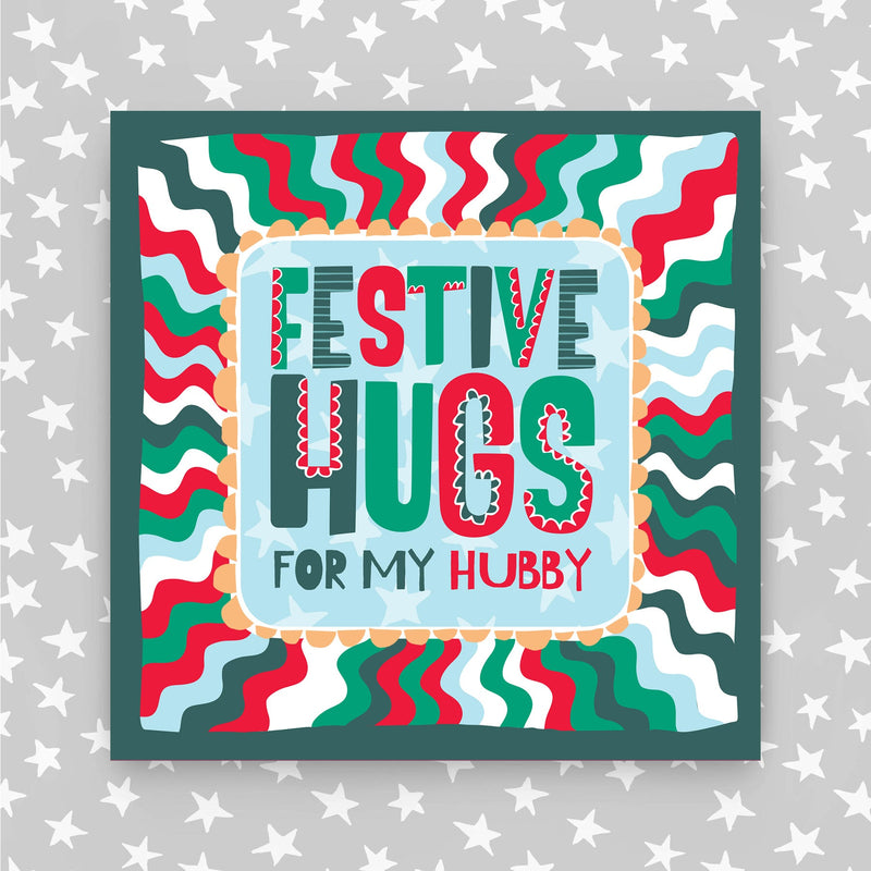 Festive Hugs for my Hubby - Husband Christmas Card (XTF02)