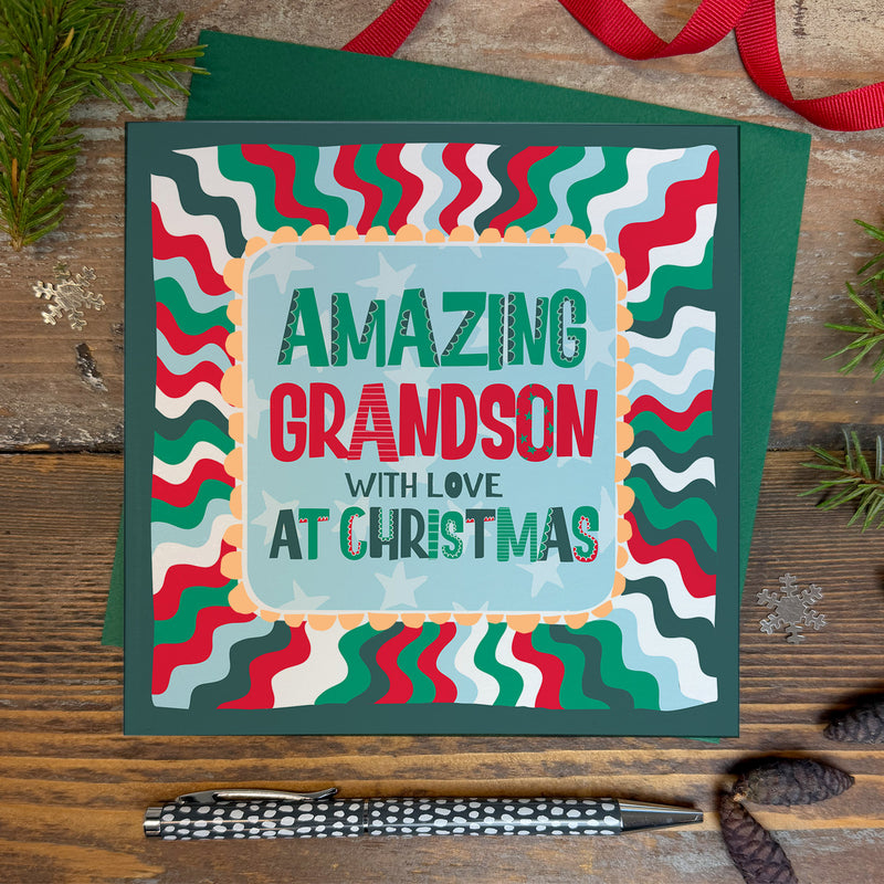 Amazing Grandson Christmas Card (XTF08)