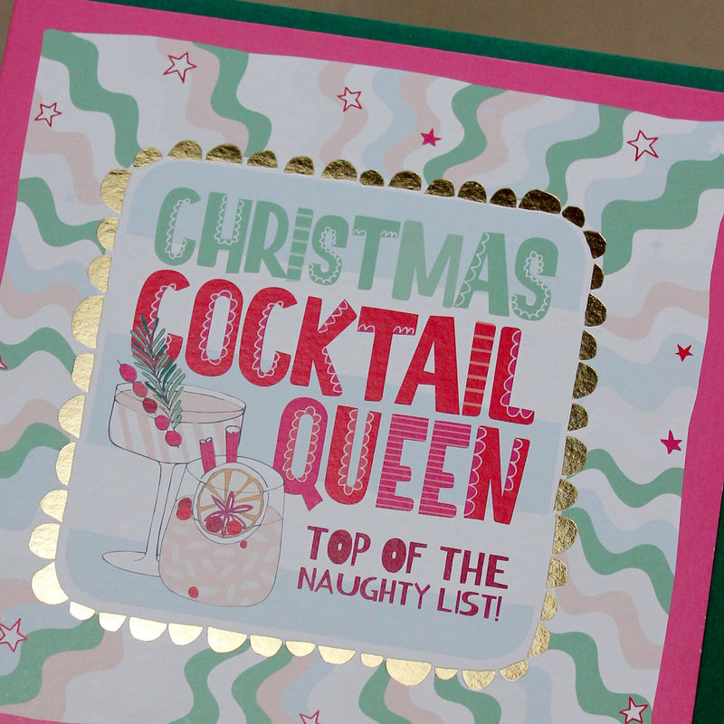 Christmas Cocktail Queen Christmas Card (XTF26)