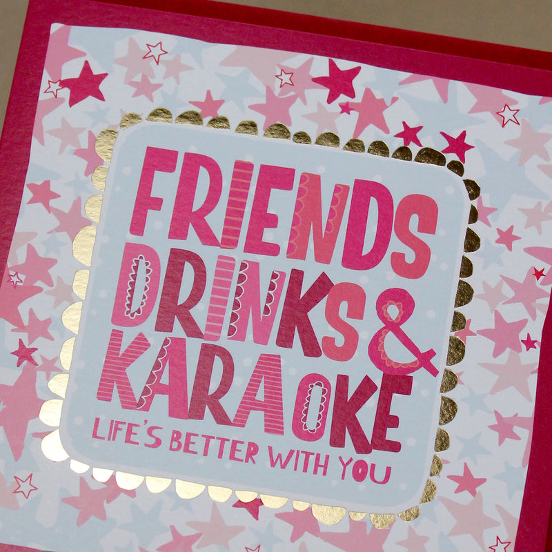 Friends Drinks & Karaoke Christmas Card (XTF28)