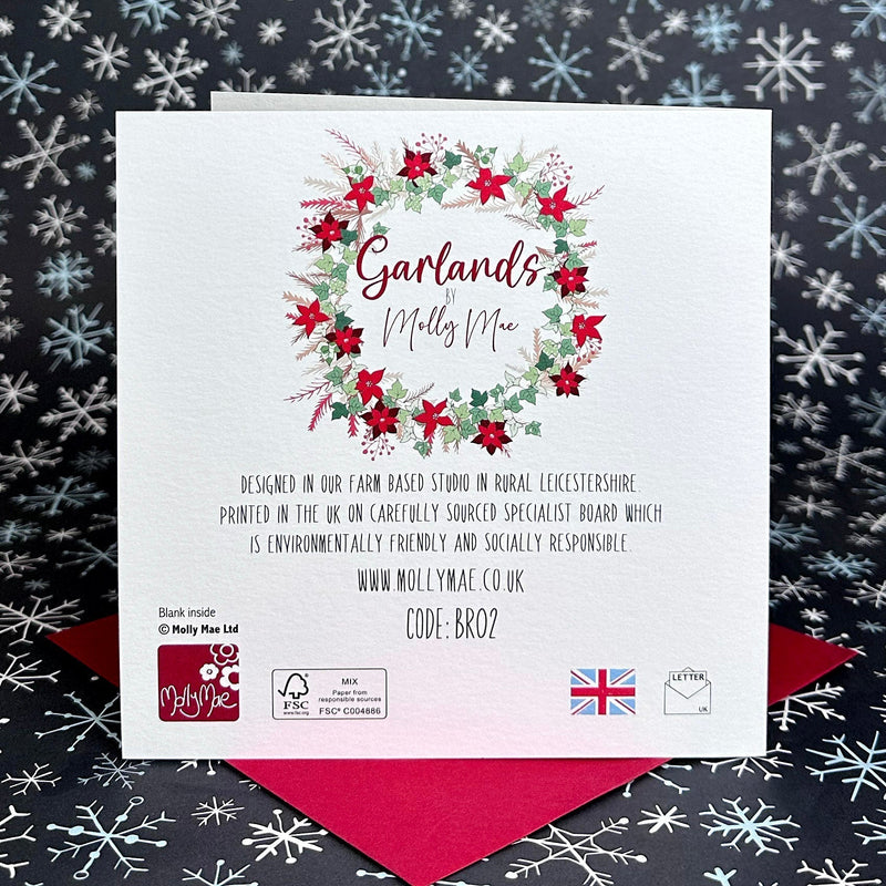 Mum Christmas Card with Dainty 925 Sterling Silver Beaded Chain Bracelet