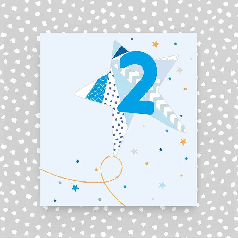 2nd birthday card - Blue Star (A39)