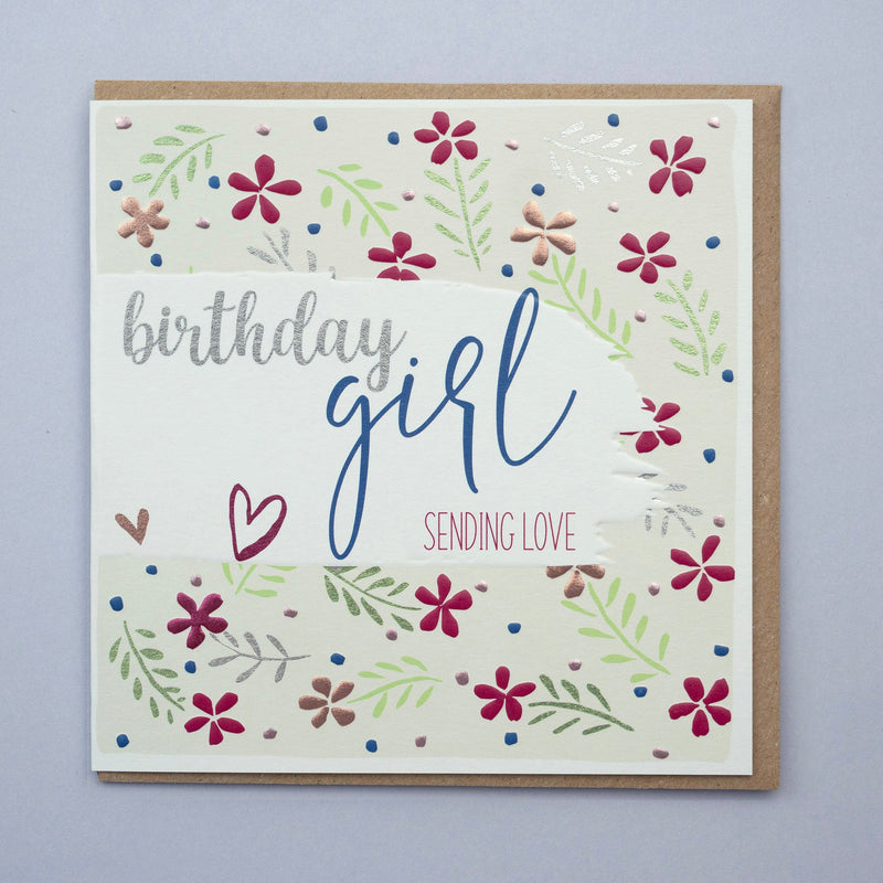 Birthday Girl, Sending Love Birthday Card (BS06)
