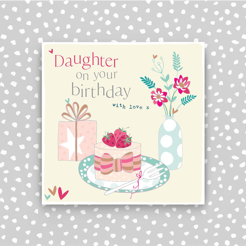 Happy Birthday Daughter Card - Cake and present (CB203)
