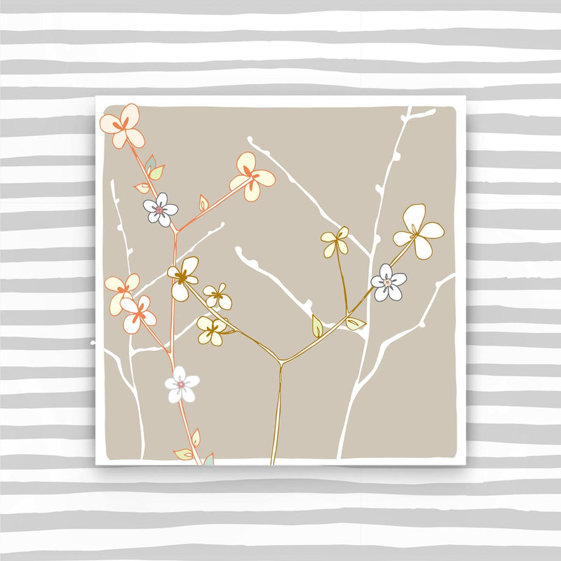 4 pack of blank cards - blossom (CBP07)
