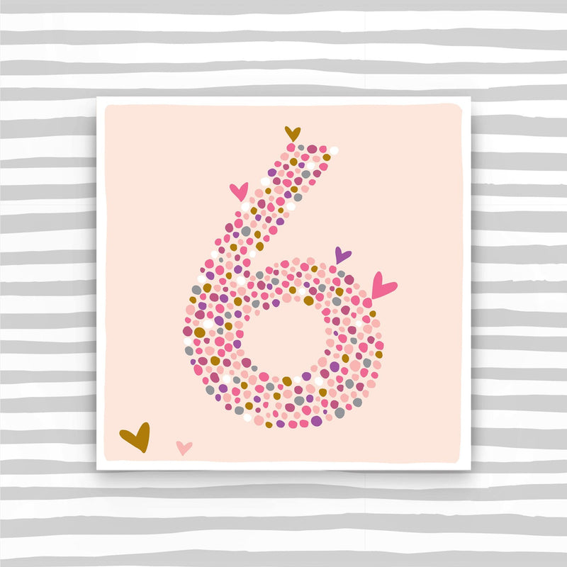 6th Birthday Card - Girl  (CB89)