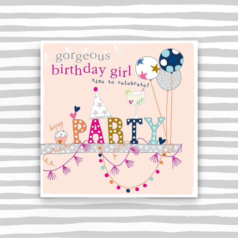 Gorgeous Birthday Girl card - Party (CB94)