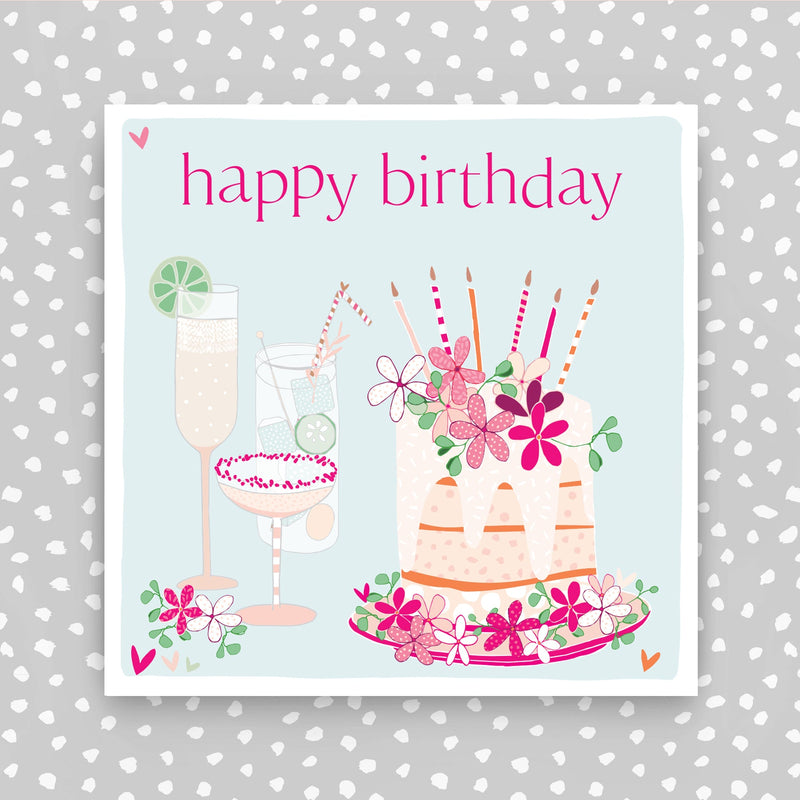 Happy Birthday Card - Cake and cocktails (FB194)