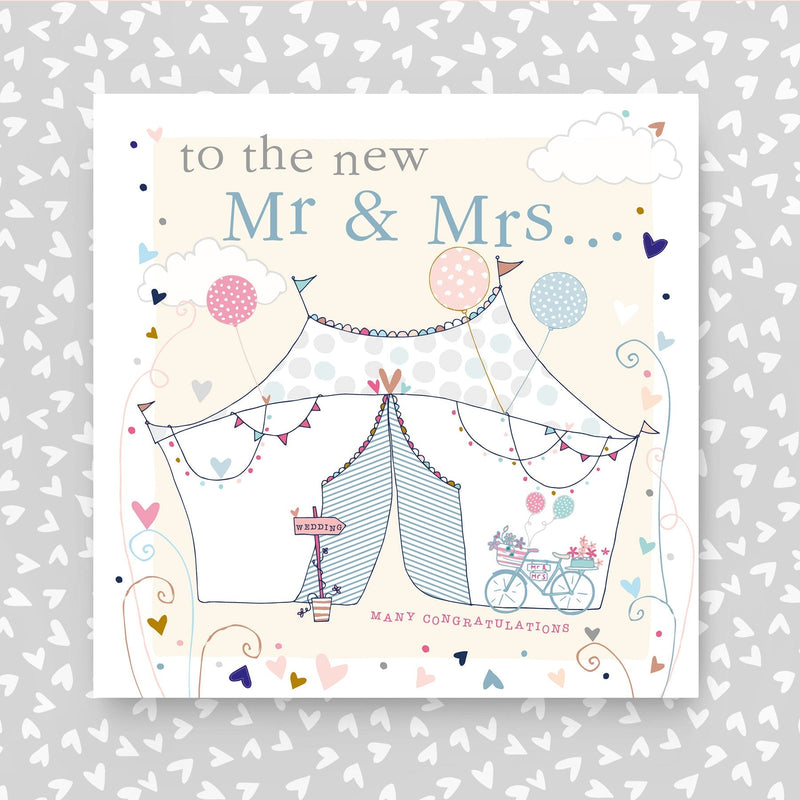 To the new Mr & Mrs Wedding card - Tepee Wedding Scene (GC41)