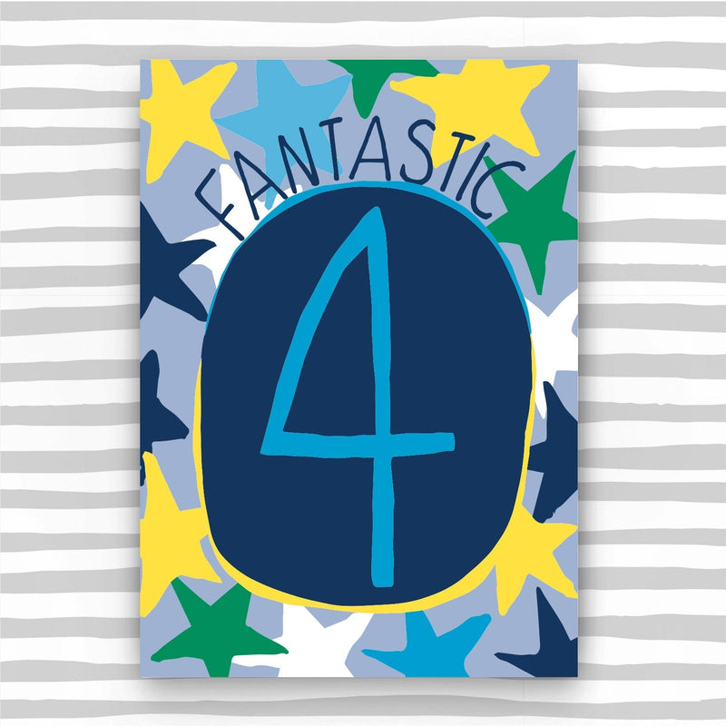 Boy Aged 4 Birthday Card (HB04)