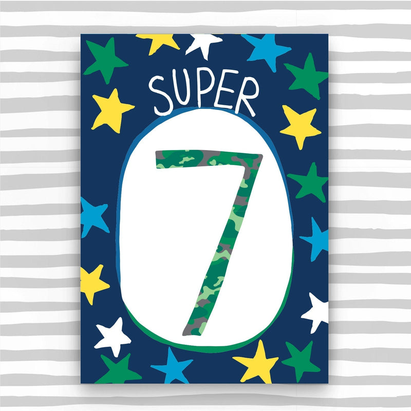 Boy Aged 7 Birthday Card (HB07)