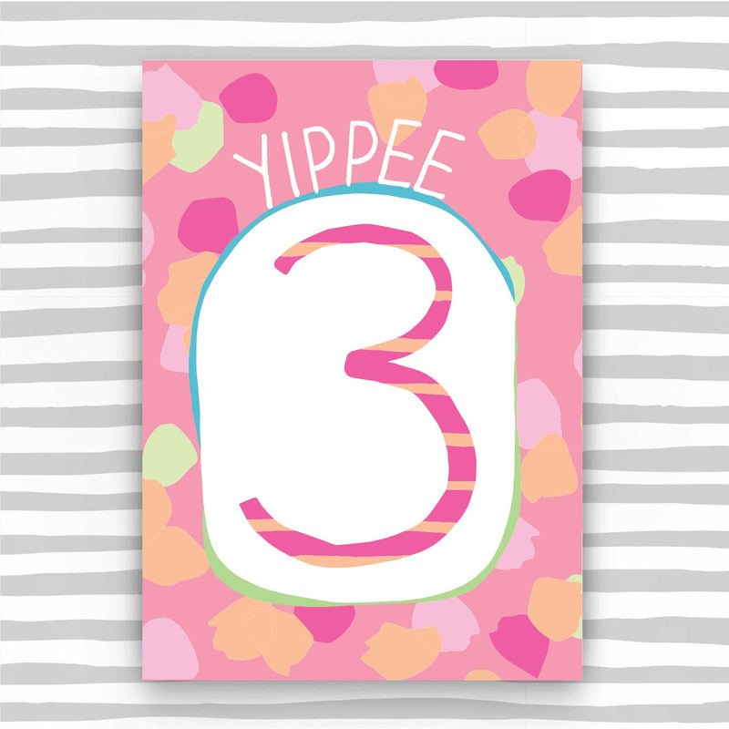 Girl Aged 3 Card (HB19)