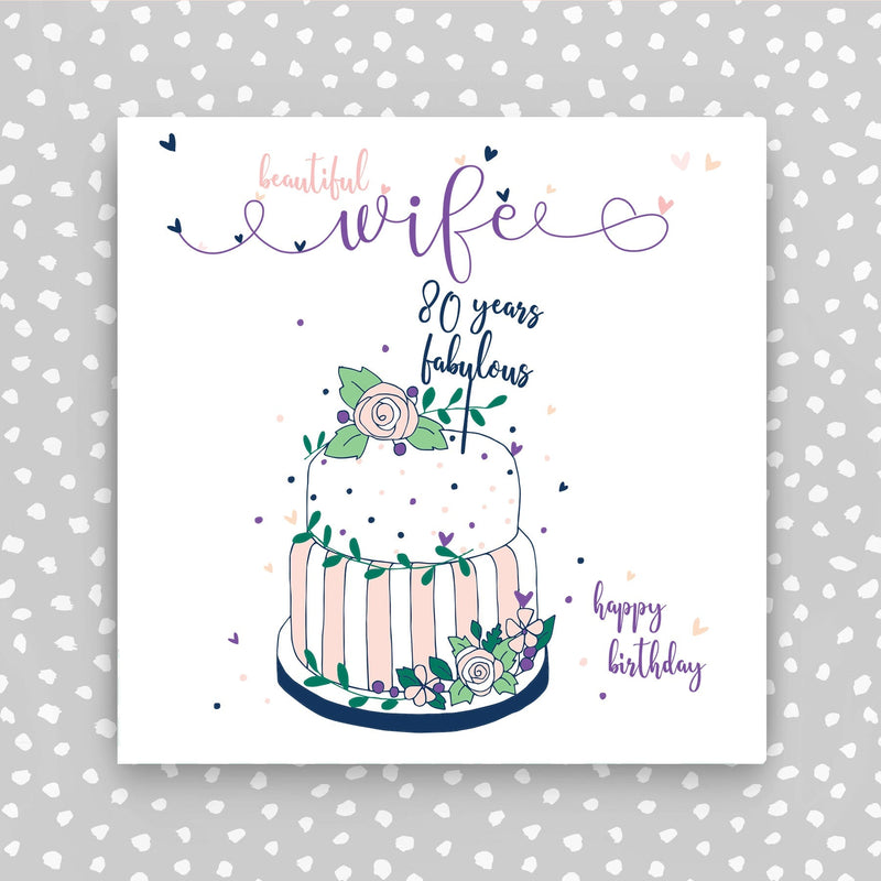 Wife 80th Birthday Card (NTJ28)