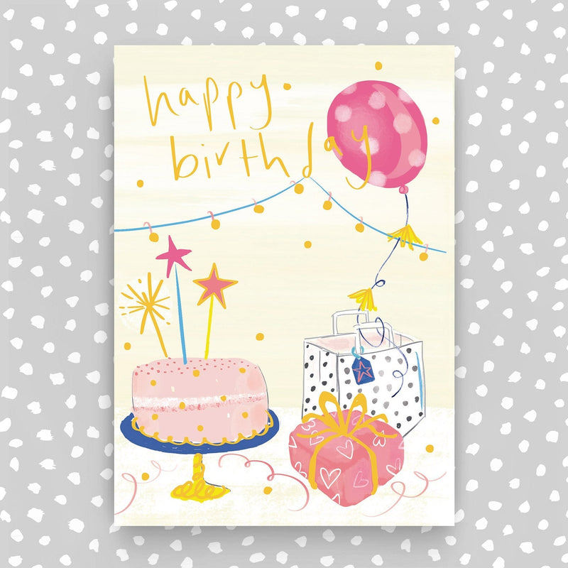 Happy Birthday Card for her - Cake & Presents (SUN10)